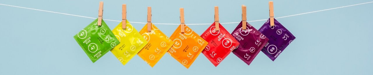 Kondoms Mister Size f&#39;qisien differenti fuq linja